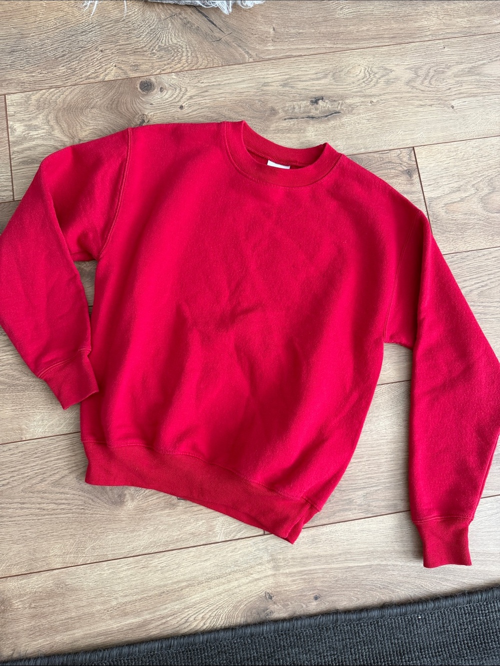 Kids Hanes Bright Red Crewneck Sweatshirt